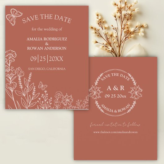 Meadow Flowers Terracotta Budget Opslaan van de Da