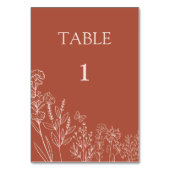 Meadow Flowers Trouwtafel Nummer Kaart (Voorkant)