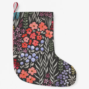 Meadow Flowers: Waterverf Bloemen Naadloos Kleine Kerstsok