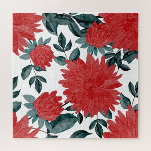 Meadow Flowers:  Waterverf Naadloos Legpuzzel (Horizontaal)