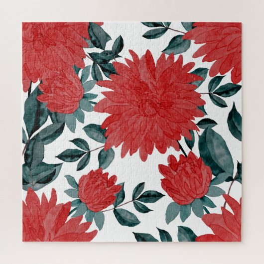 Meadow Flowers:  Waterverf Naadloos Legpuzzel (Verticaal)