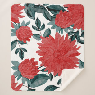 Meadow Flowers: Waterverf Naadloos Sherpa Deken