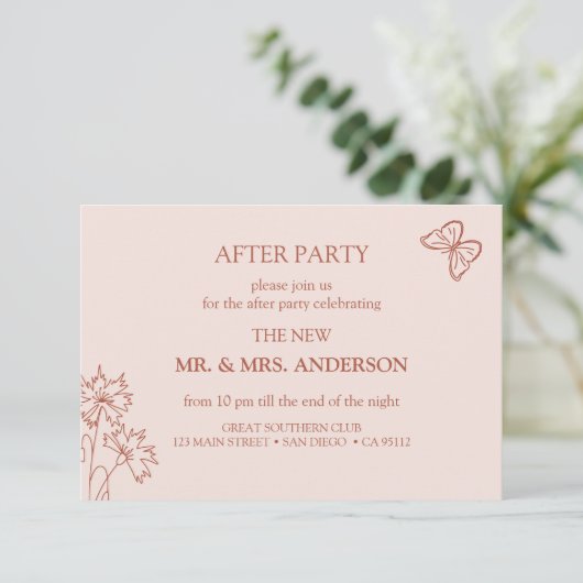 Meadow Flowers Wedding After - Feest Kaart (Staand voorkant)