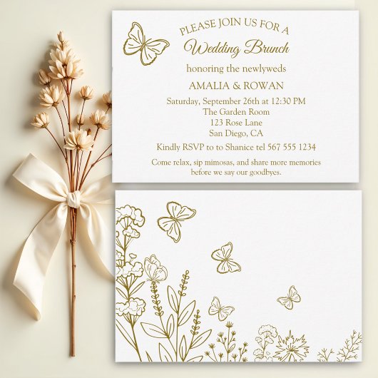 Meadow Flowers Wedding Brunch Kaart