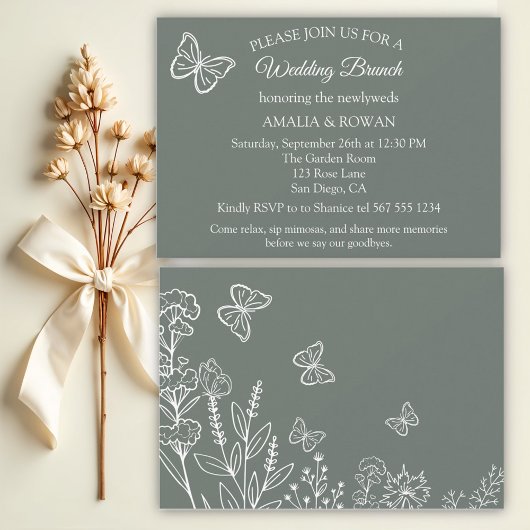 Meadow Flowers Wedding Brunch Kaart