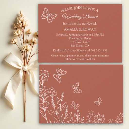 Meadow Flowers Wedding Brunch Kaart