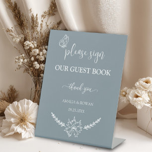 Meadow Flowers Wedding Guest Book Reclamebord Met Voetstuk