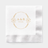 Meadow Flowers Wedding Monogram Folie Servetten (Voorkant)