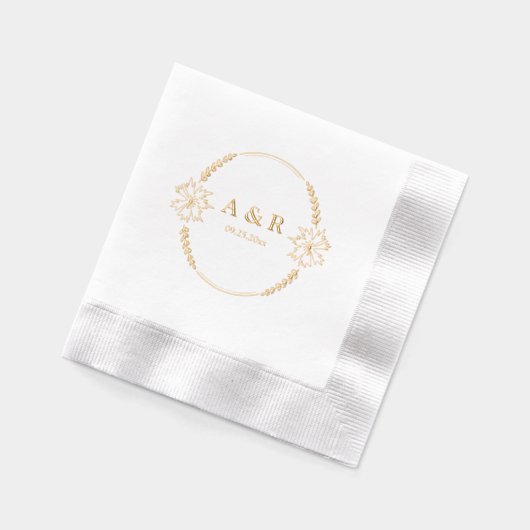 Meadow Flowers Wedding Monogram Folie Servetten (Links)
