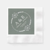 Meadow Flowers Wedding Monogram Namen Servet (Voorkant)