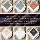 Meadow Flowers Wedding Monogram Namen Servet
