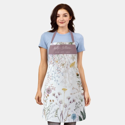 Meadow Flowers Wit Paarse Schort (Gedragen)