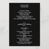 Meadow Flowers Zwart-wit huwelijksmenu Menu (Achterkant)