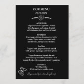Meadow Flowers Zwart-wit huwelijksmenu Menu (Voorkant)