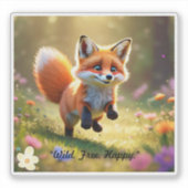 "Meadow Fox Charm" Sticker (Voorkant)