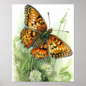 Meadow Fritillary Butterfly Art Print Poster (Voorkant)