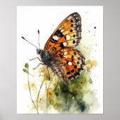 Meadow Fritillary Butterfly Art Print Poster (Voorkant)