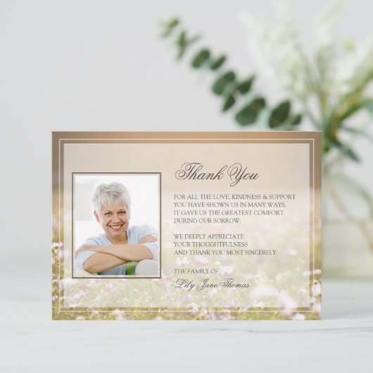 Meadow Funeral Hartelijk dank | Memorial Hartelijk Bedankkaart (Staand voorkant)