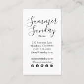 Meadow Garden line Art Florist Landscaper Icons Visitekaartje (Achterkant)