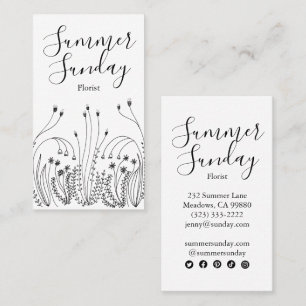 Meadow Garden line Art Florist Landscaper Icons Visitekaartje