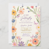 Meadow Garden Wildflower Butterflies Baby shower Kaart (Voorkant)