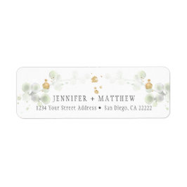 Meadow Green en Gold Botanical Retouradres | Etiket