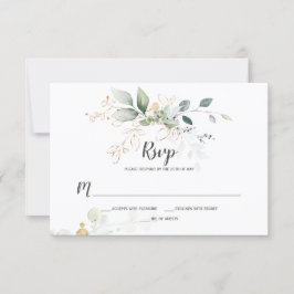 Meadow Green en Gold Botanicals RSVP Kaartje