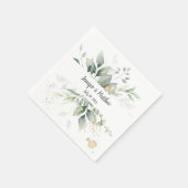 Meadow Green en Gold Lijst Botanicals Bruiloft Servet (Hoek)