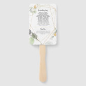 Meadow Groen en Goud Botanisch Lijst Bruiloft Handwaaier (Achterkant)
