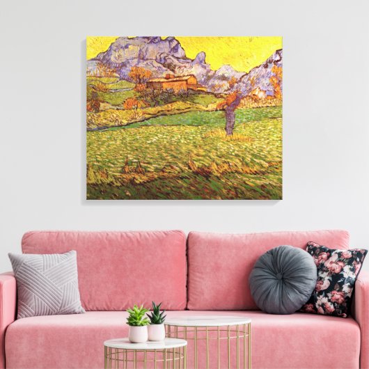Meadow in bergen door Vincent van Gogh Canvas Afdruk (Insitu (Woonkamer))