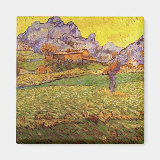 Meadow in bergen door Vincent van Gogh Magneet (Voorkant)
