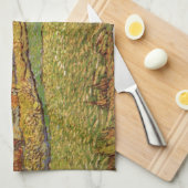 Meadow in bergen door Vincent van Gogh Theedoek (Quarter Fold)