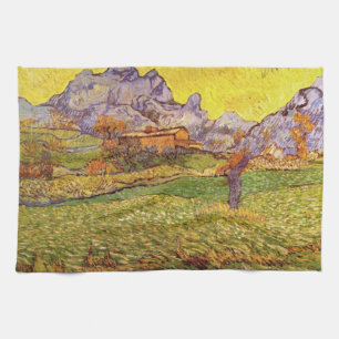 Meadow in bergen door Vincent van Gogh Theedoek