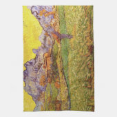 Meadow in bergen door Vincent van Gogh Theedoek (Verticaal)