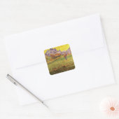 Meadow in bergen door Vincent van Gogh Vierkante Sticker (Envelop)