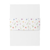 Meadow kleurrijke bloemenrustieke bruiloft buik ba uitnodigingen wikkel (Achterkant Voorbeeld)