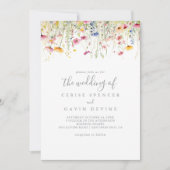 Meadow kleurrijke wilde bloem de bruiloft van kaart (Voorkant)