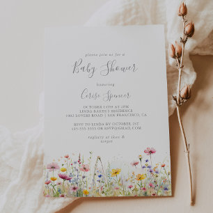 Meadow Kleurrijke Wildflower Baby shower Kaart