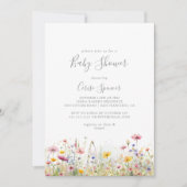 Meadow Kleurrijke Wildflower Baby shower Kaart (Voorkant)