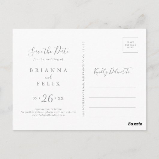 Meadow Kleurrijke Wildflower Bewaar de datum Briefkaart (Achterkant)