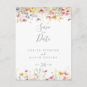 Meadow Kleurrijke Wildflower Bewaar de datum Briefkaart (Voorkant)