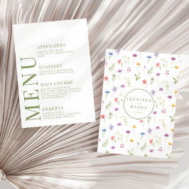 Meadow kleurrijke wildflower boho bruiloft menu ka