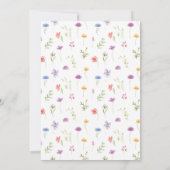 Meadow kleurrijke wildflower boho bruiloft uitnodi kaart (Achterkant)
