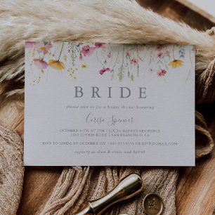 Meadow Kleurrijke Wildflower Bride Vrijgezellenfee Kaart