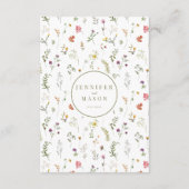 Meadow kleurrijke wildflower bruiloft details kaar informatiekaartje (Achterkant)