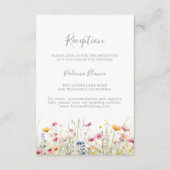 Meadow Kleurrijke Wildflower bruiloft receptie Informatiekaartje (Voorkant)