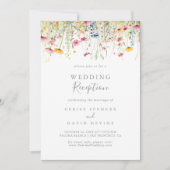 Meadow Kleurrijke Wildflower bruiloft receptie Kaart (Voorkant)