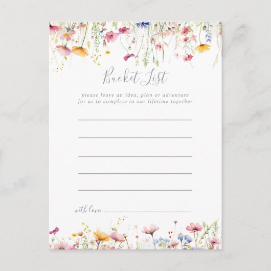 Meadow Kleurrijke Wildflower Bucket List Kaarten (Voorkant)