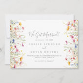 Meadow Kleurrijke Wildflower Elopement Aankondiging (Voorkant)