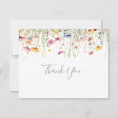 Meadow Kleurrijke Wildflower Flat Wedding Bedankkaart (Voorkant)